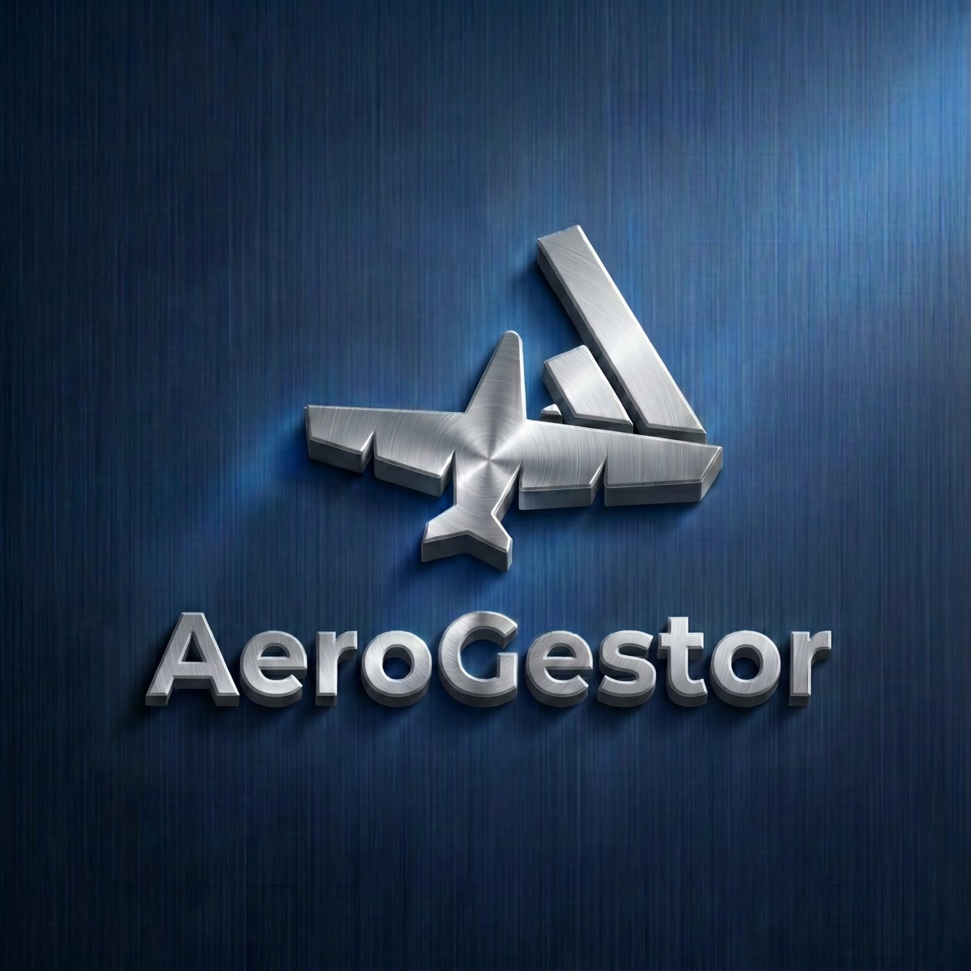 AeroGestor — logomarca metálica