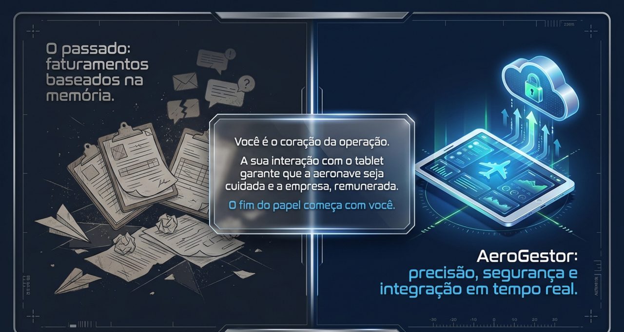 O passado: faturamentos baseados na memória — AeroGestor: precisão, segurança e integração em tempo real